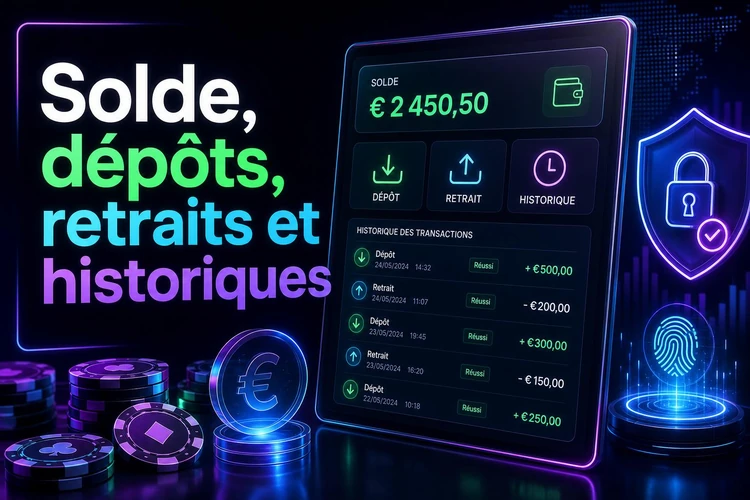 Solde, dépôts, retraits et historiques