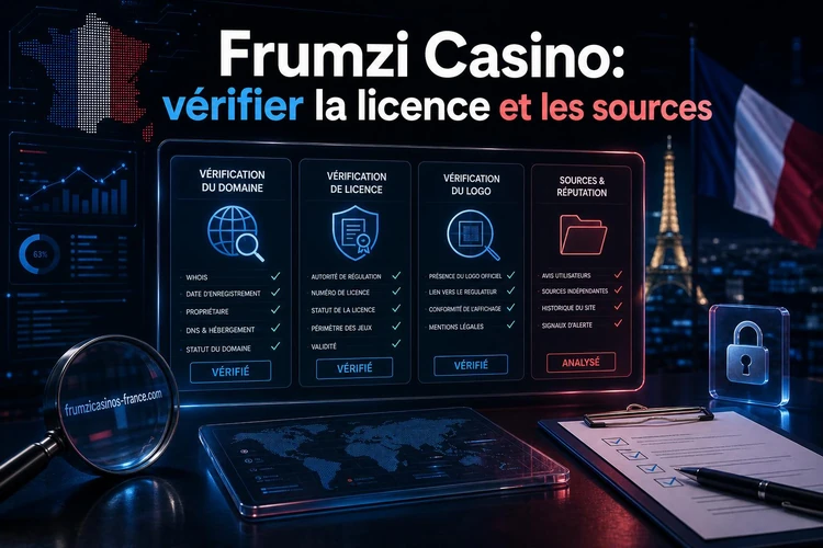 Frumzi Casino: vérifier la licence, le logo et les sources d’information