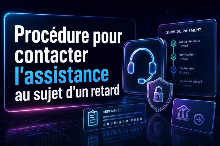 Procédure pour contacter l'assistance au sujet d'un retard